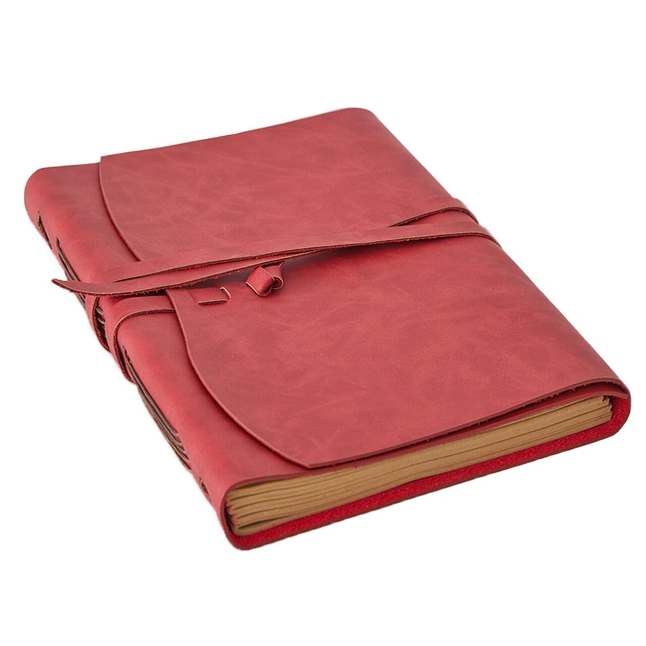 RILIHO Leather Journal for Women - Genuine Leather Journals for Writing 8x10 Inches Vintage Journal For Men and Women, Artist,Travel Journal,Red